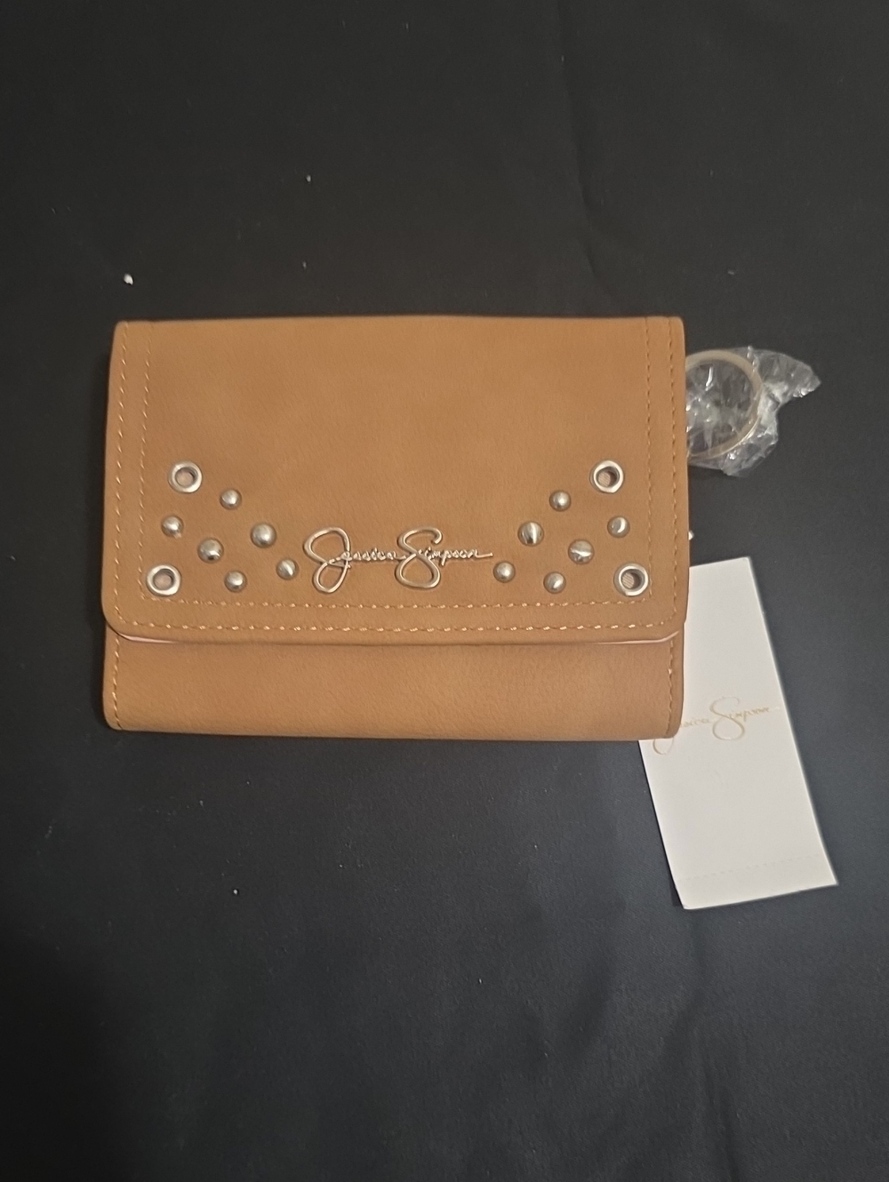 Jessica Simpson Caramel Wallet with Silver Studs